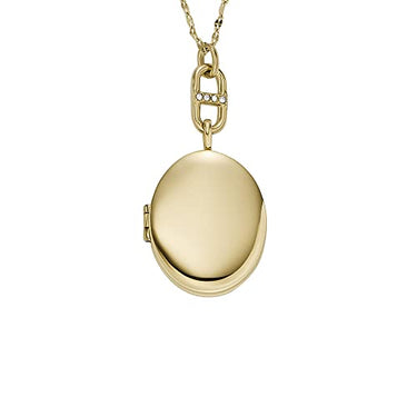 FOSSIL Halskette für Frauen Locket Collection Gold-Tone Edelstahl Kette Halskette, Länge: 400mm+50mm, JF04426710 im Sale
